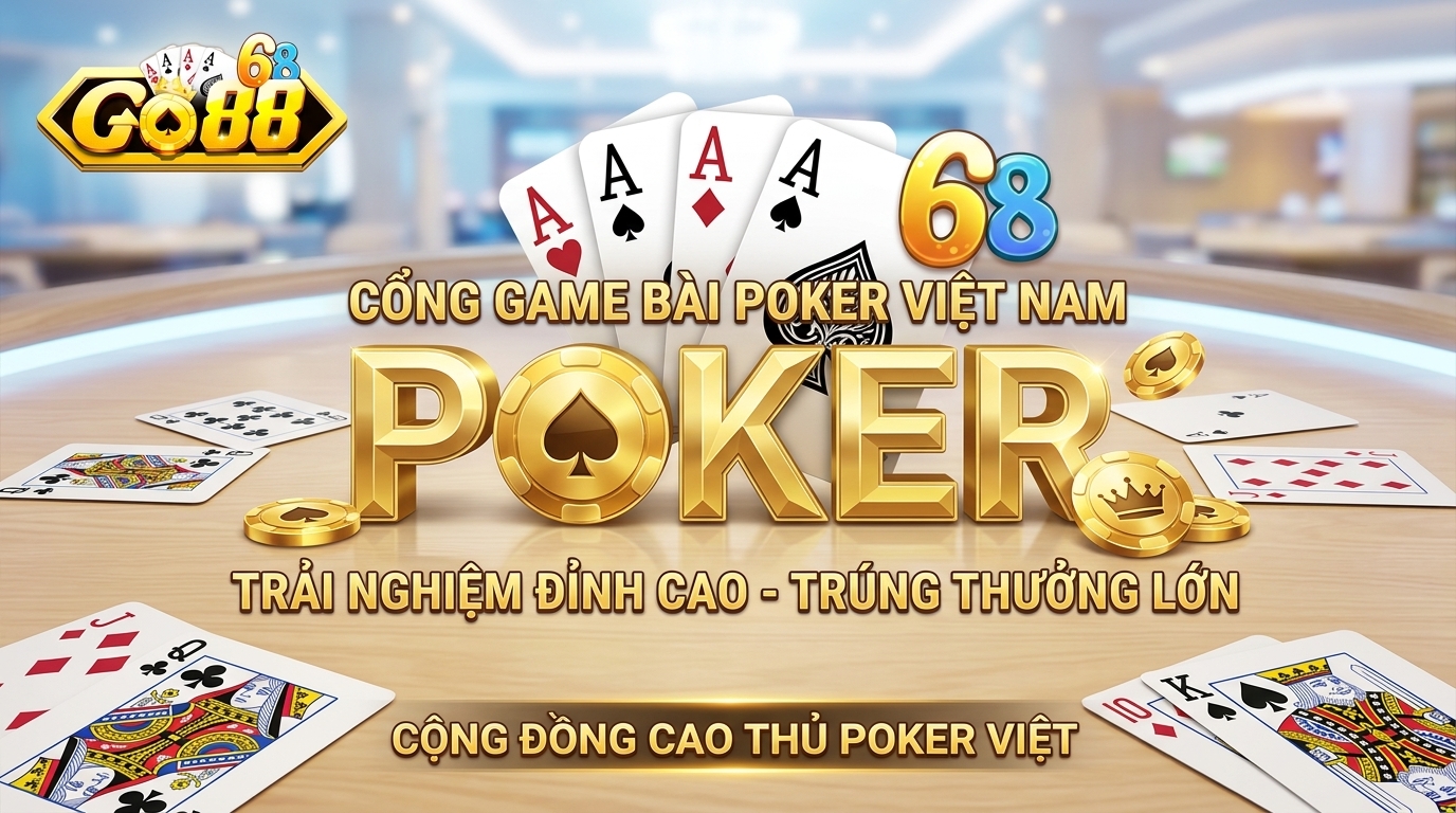 Poker Go88 - Hướng dẫn cách chơi bất bại từ cao thủ Sảnh chơi được thiết kế theo phong cách sòng bài quốc tế đẳng cấp
